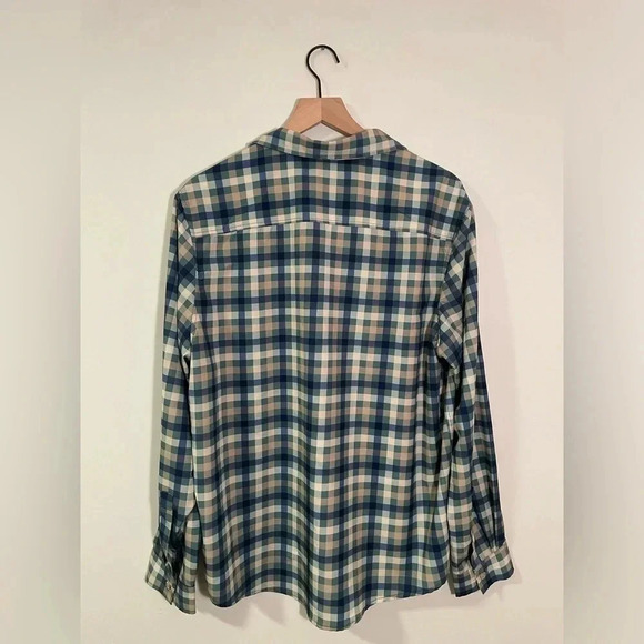 Eddie Bauer Shirt Mens Large Plaid Button Down Hiking Green Performance Wicking - Picture 5 of 5